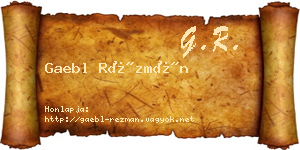 Gaebl Rézmán névjegykártya